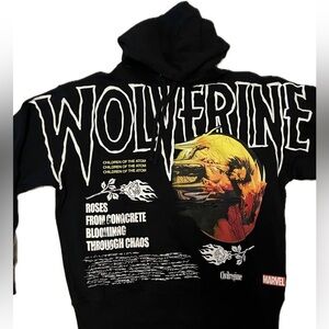 Marvel Black Wolverine Hoodie with Yellow and Red Graphic